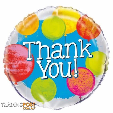 Bright thank You 45cm (18) Foil Balloon Packaged - 011179539567