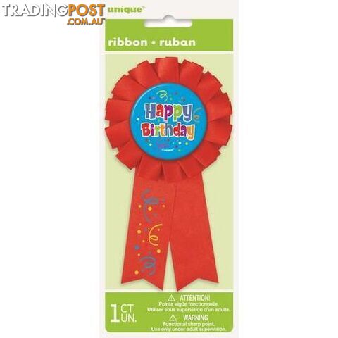 Happy Birthday Confetti Award Ribbon - 011179619108