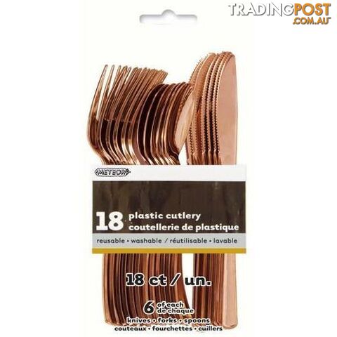 Metallic Rose Gold 18 Assorted Cutlery - 9311965534709