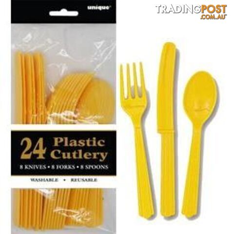 Sunflower Yellow 24 Assorted Cutlery - 011179031948