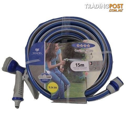 Garden Hose Blue With Trigger - 15m 1/2 inch 12.5mm - 9328644024796