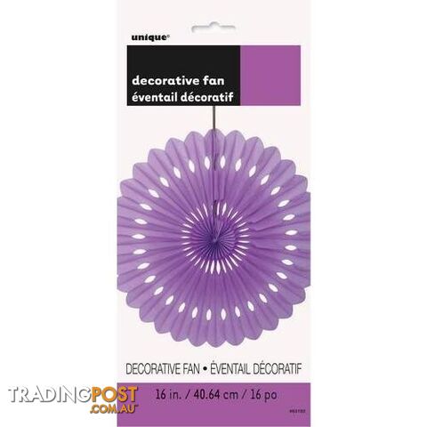 Decorative Fan Pretty Purple 40cm (16) - 011179631926
