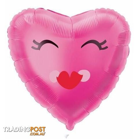 Smiling Pink Heart 45cm (18) Foil Balloon Packaged - 011179726103