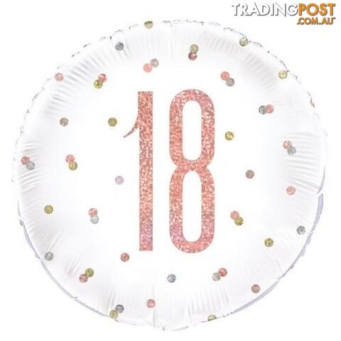 Rose Gold 18 45cm (18) Foil Balloon - Packaged - 011179849000