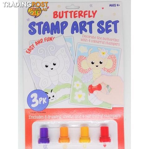 Stamp Art Kit 3Pk Assorted 4 Designs - 800677