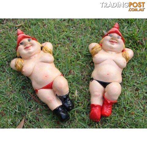 Nudist Garden Gnome Set of 2 26cm - 800544