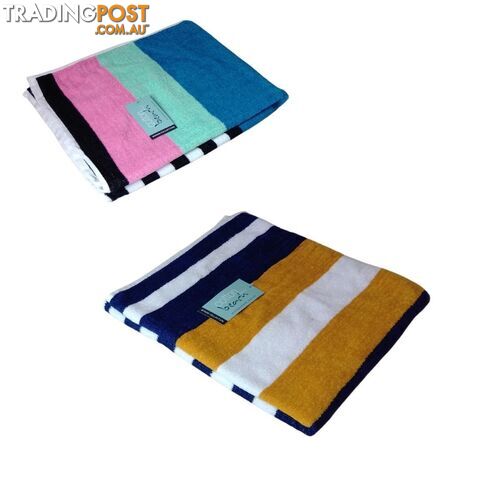 Cotton Striped Beach Towel Assorted Designs - 9345709076521