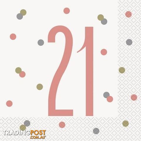 Rose Gold 21 16 Luncheon Napkins 2ply 33cm x 33cm (13 x 13) - 011179848812