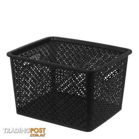 Medallion Basket with Lid 19L 4 Assorted Colours - 9340957084045