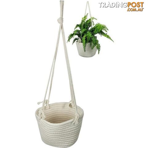 Hanging Indoor Outdoor White Basket 55cm - 9319844621168
