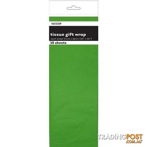 10 Tissue Sheets - Lime Green - 011179062942