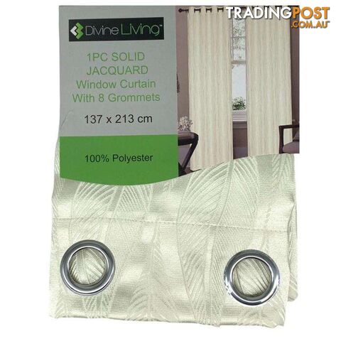 Divine Living Curtain Embossed Cream with leaf - 800183
