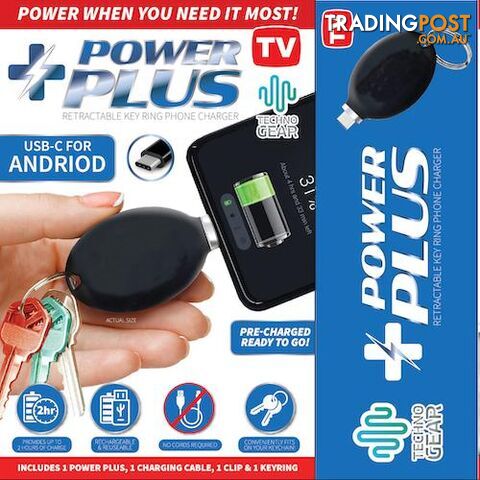 Power Plus Keyring USB C for Android - 9328644069476
