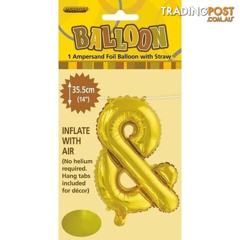 Gold & Alphabet Foil Balloon 35cm (14) - 9311965446767