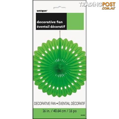 Decorative Fan Lime Green 40cm (16) - 011179642649