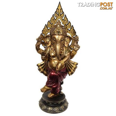 Dancing Red & Gold Ganesh 38cm - 9319844623797