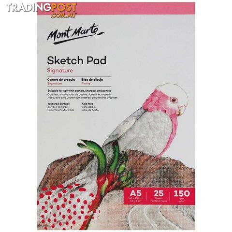 Signature Sketch Pad 150gsm 25 Sheet A5 148 x 210mm (5.8 x 8.3in) - 9328577014109