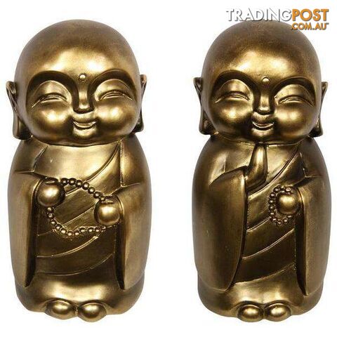 Happy Buddha Monk Gold 15cm - 9319844625029