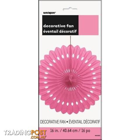 Decorative Fan Hot Pink 40cm (16) - 011179642625