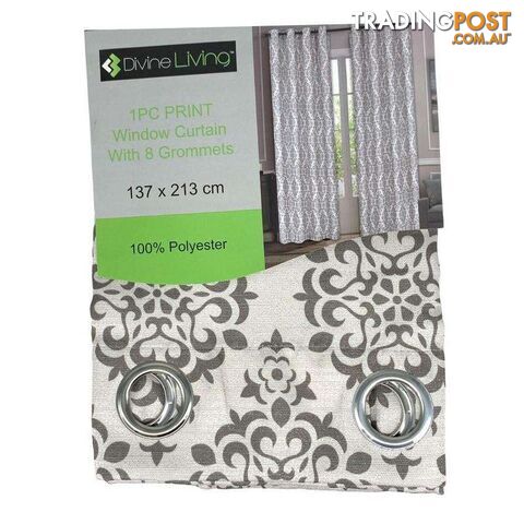Divine Living Curtain Grey Design - 800143