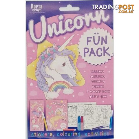 Unicorn Fun Pack Stickers Colouring and Activities - 9332365143919