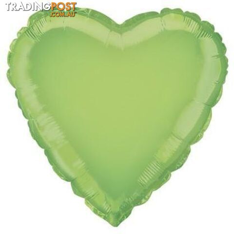 Lime Green Heart 45cm (18) Foil Balloon Packaged - 011179533794