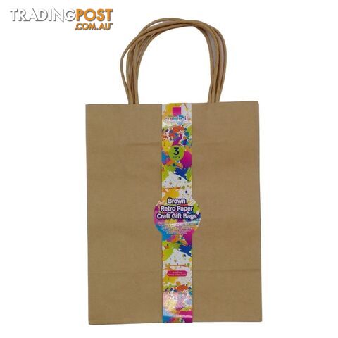 3PK Craft DIY Gift Bags 20x25.5x12cm - 9332625048749