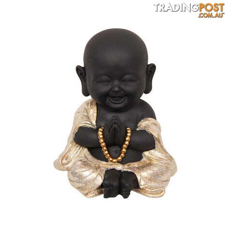 Black Happy Buddha Praying 18cm - 800272