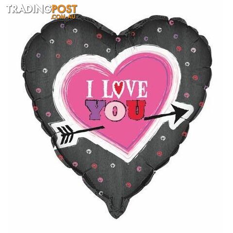 I Love You Arrow 45cm (18) Foil Balloon Packaged - 011179626229