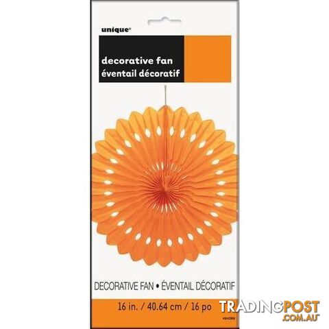 Decorative Fan Pumpkin Orange 40cm (16) - 011179642663