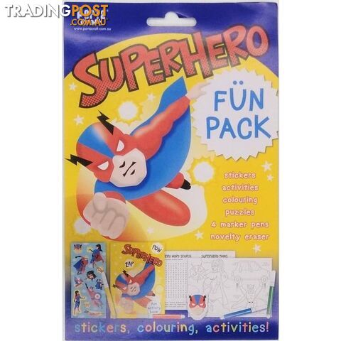 Superhero Fun Pack Stickers Colouring and Activities - 9332365143773