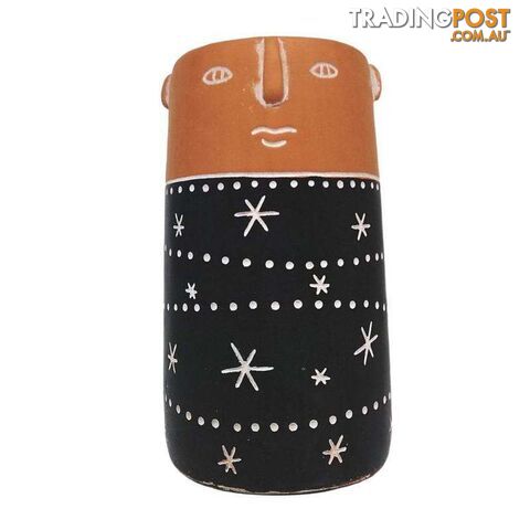 Tall Terracotta Pot with Face - 9328644059040