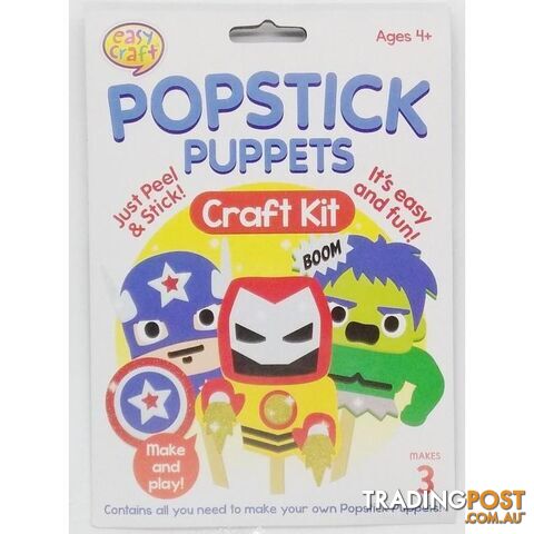 Lollipop Popstick Puppet Craft Kit 3 in a Pk - 9332365128572