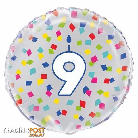 Rainbow Confetti 9 45cm (18) Foil Balloon Packaged - 011179540150