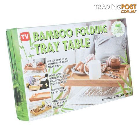 Bamboo Folding Tray Table - 9328644035433