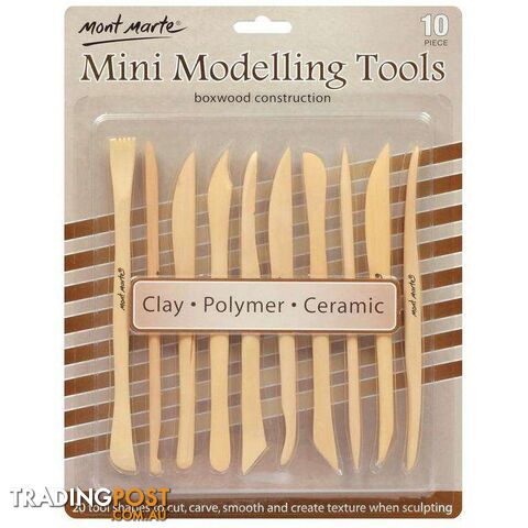 Mini Modelling Tools Boxwood 10pce - 9328577013690