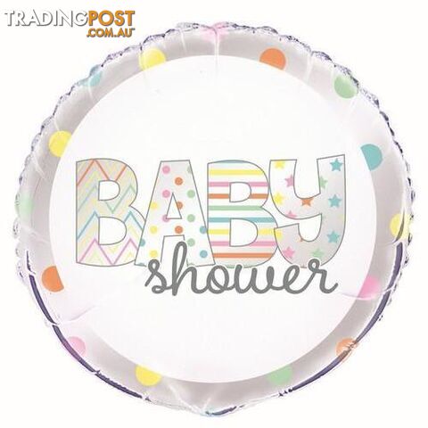 Colourful Baby Shower 45cm (18) Foil Balloon Packaged - 011179525805