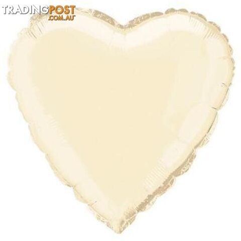 Ivory Heart 45cm (18) Foil Balloon Packaged - 011179529643