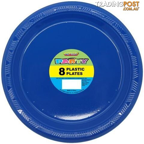 Royal Blue 8 x 23cm (9) Plastic Plates - 9311965327561