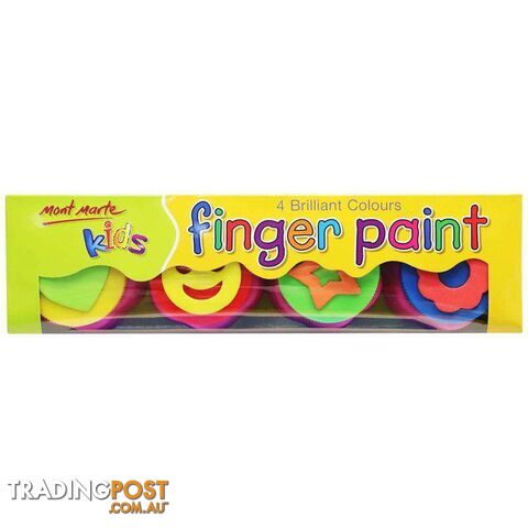Mont Marte Kids Finger Paints with Stamp 4pcs - 9328577008443