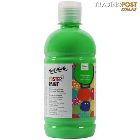 Mont Marte Poster Paint Yellow Green 500ml - 9328577019050