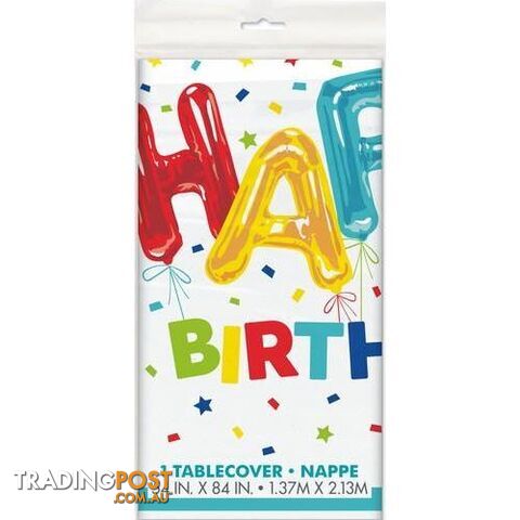 Happy Balloon Printed Tablecover 137cm X 213cm (54 X 84) - 011179731039