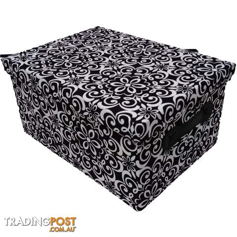 Fabric Storage Box with Lid & Handle Med 36x26x18cm - 800866