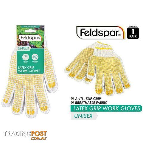Latex Grip Work Gloves Anti Slip Grip Breathable Fabric - 9315892206128