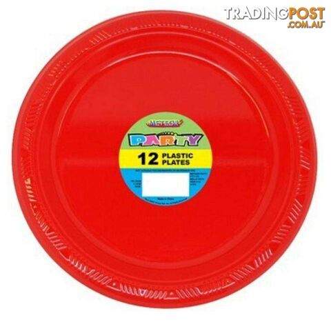 Ruby Red 12 x 18cm (7) Plastic Plates - 9311965320111