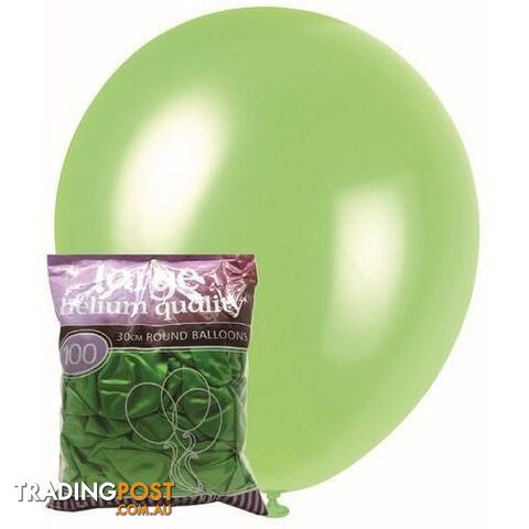 Lime Green - 100 x 30cm (12) Pearl Balloons - 9311965012900