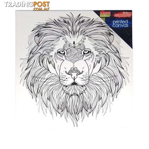 Colour-in Pre-printed Canvas Lion - 800501