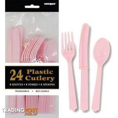 Lovely Pink 24 Assorted Cutlery - 011179031542