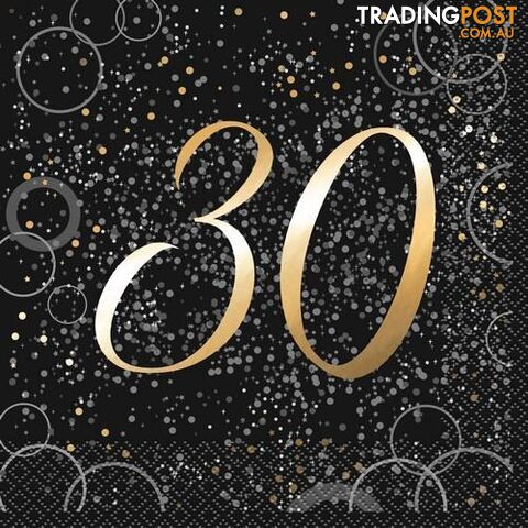 Glitz Gold 16 Foil Stamped 30 Luncheon Napkins 2ply 33cm x 33cm (13 x 13) -...