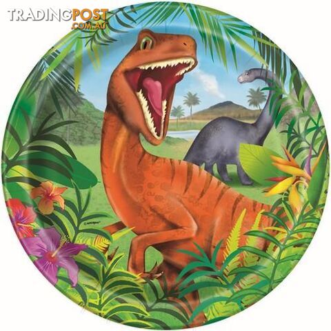 Dinosaur 8 x 23cm (9) Paper Plates - 011179583157